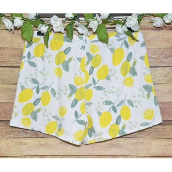 Cute Free Press Elastic Waist Pull On Ribbed Shorts Size M Lemon Pattern - Picture 4 of 8